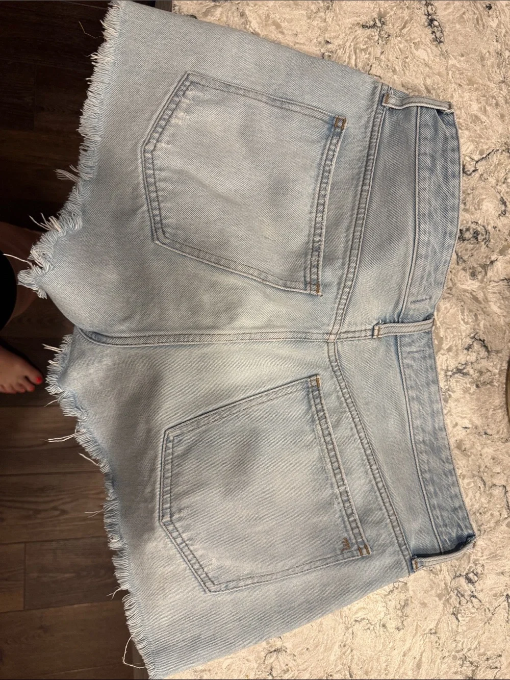 Madewell Light Blue Denim Shorts with Signature Label relax denim shorts